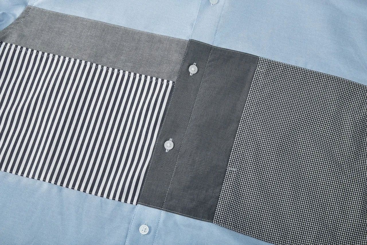 Easy Care Cotton Oxford Blocking  Casual Shirt in Smart Fit