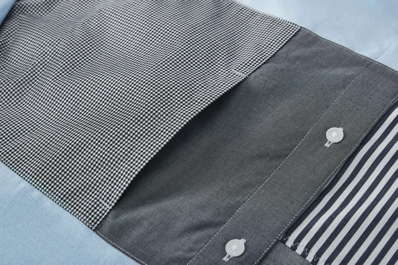 Easy Care Cotton Oxford Blocking  Casual Shirt in Smart Fit