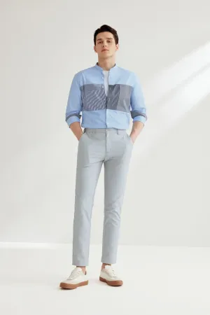 Easy Care Cotton Oxford Blocking  Casual Shirt in Smart Fit