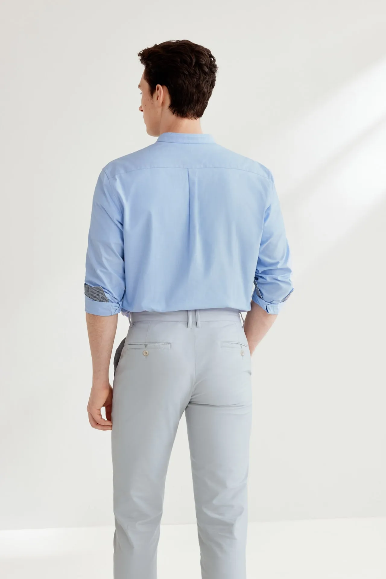 Easy Care Cotton Oxford Blocking  Casual Shirt in Smart Fit