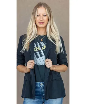Easy Longline Blazer Dark Knight