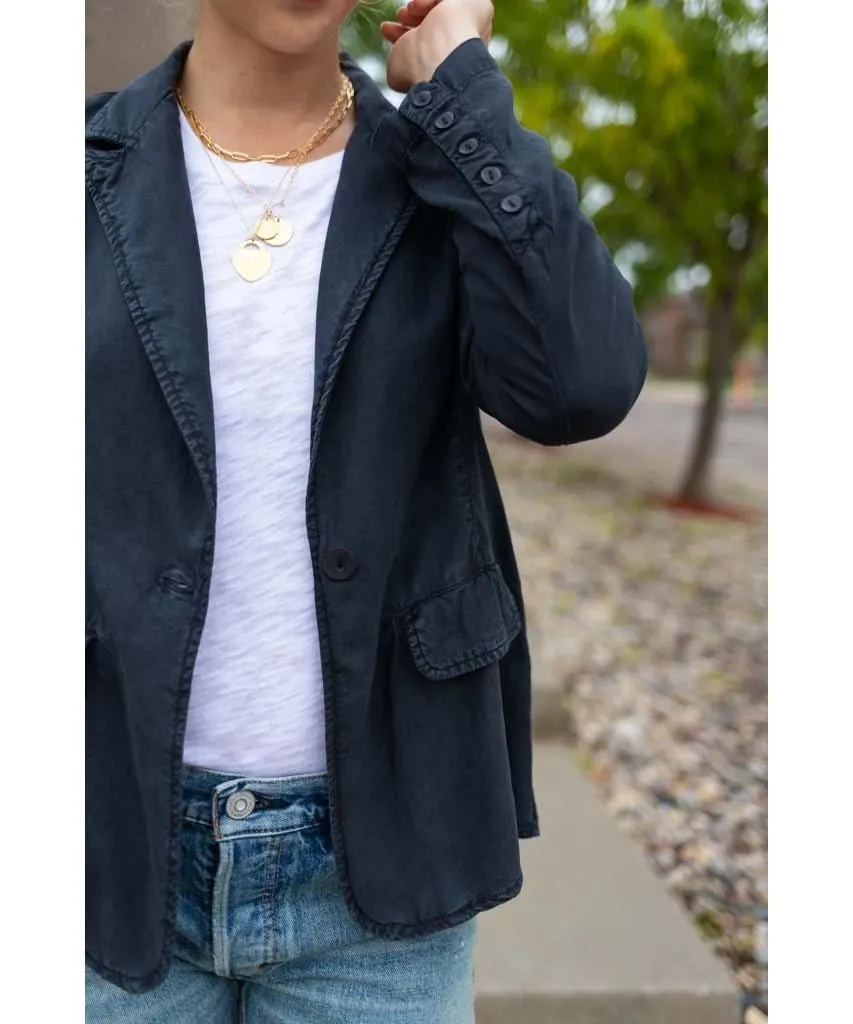 Easy Longline Blazer Dark Knight