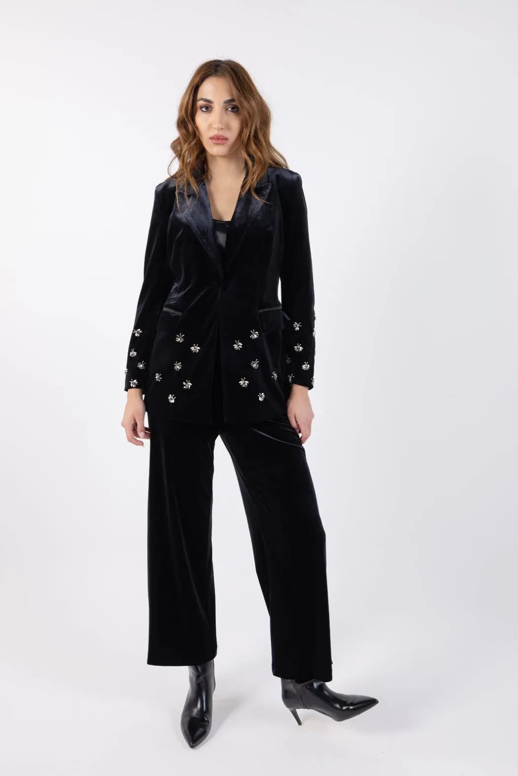 Elegant Black Velvet Trousers