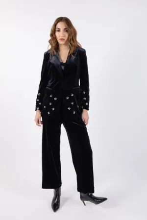 Elegant Black Velvet Trousers