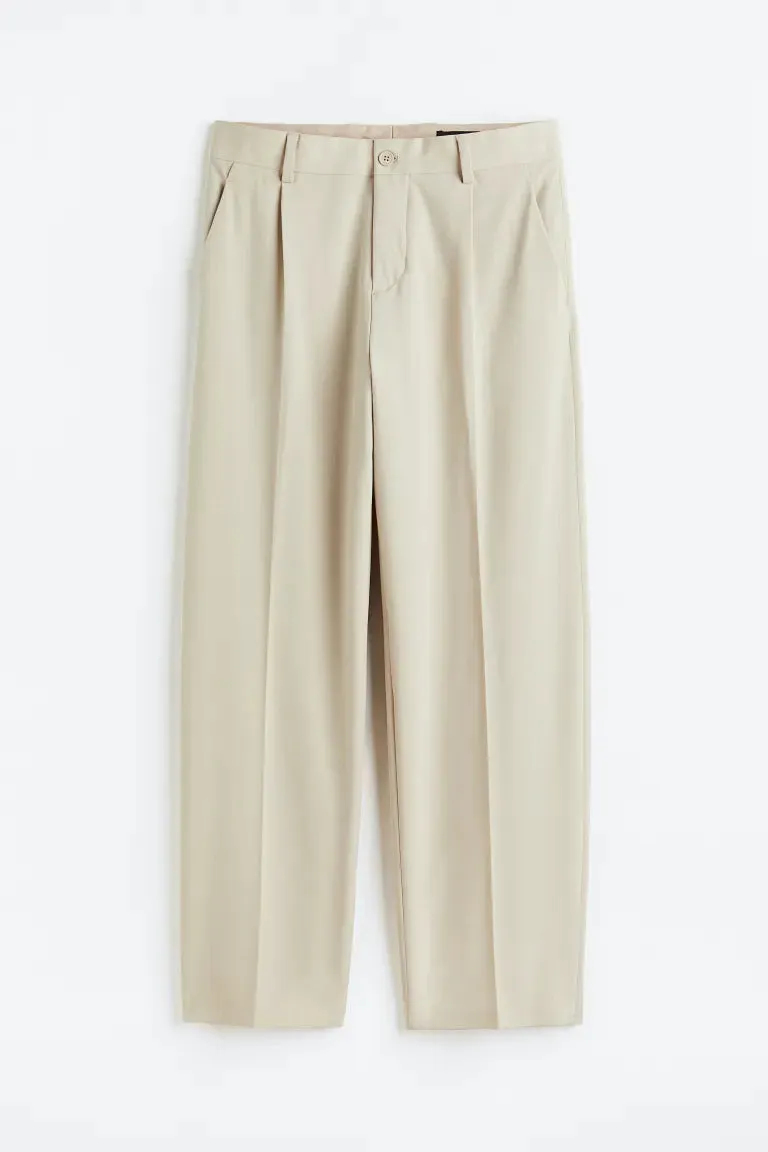 Elegant H&M loose fit trousers, light beige