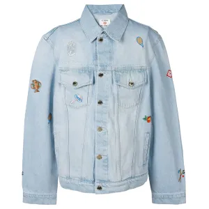 EMBROIDERED MOTIF DENIM JACKET / CSB671:LIGHT VINTAGE WASH