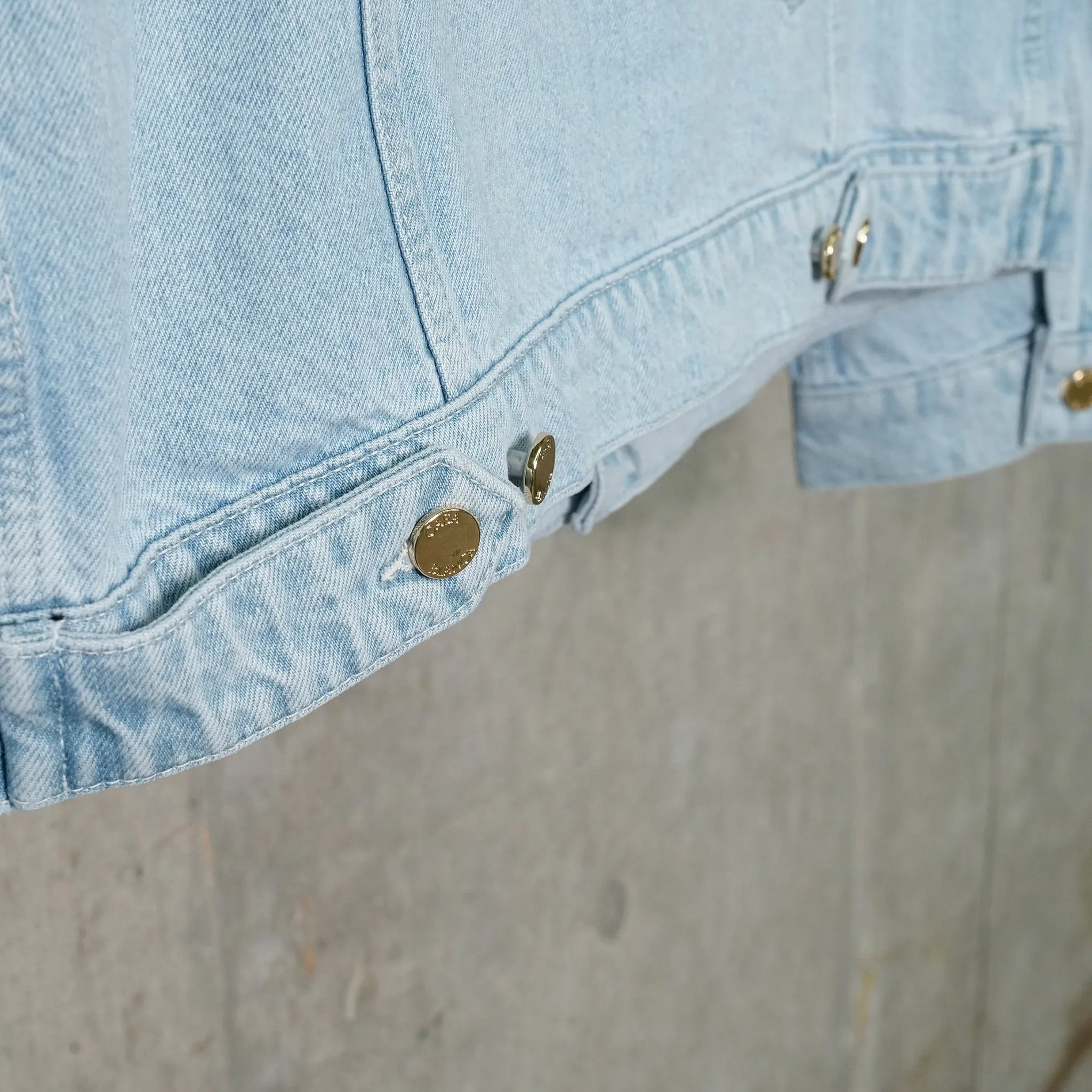 EMBROIDERED MOTIF DENIM JACKET / CSB671:LIGHT VINTAGE WASH