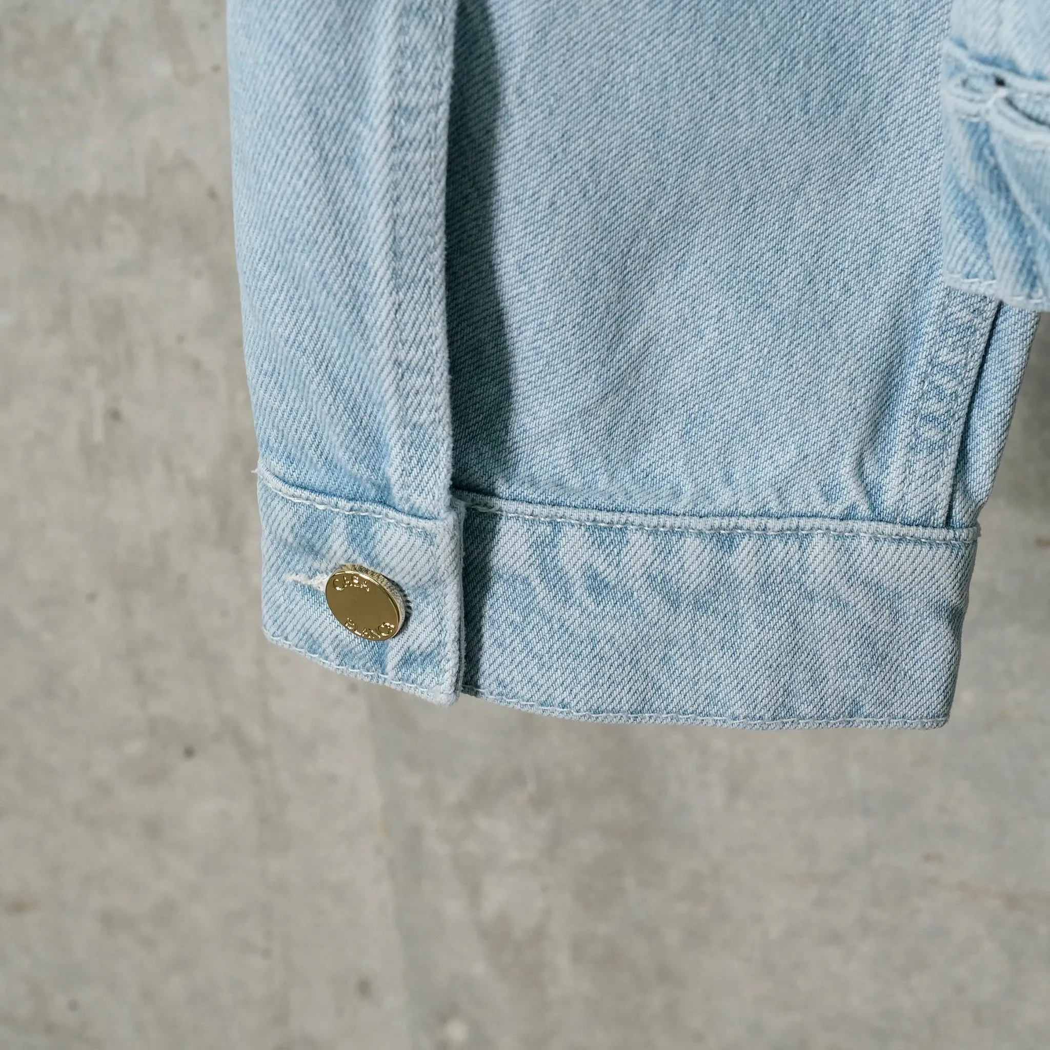 EMBROIDERED MOTIF DENIM JACKET / CSB671:LIGHT VINTAGE WASH