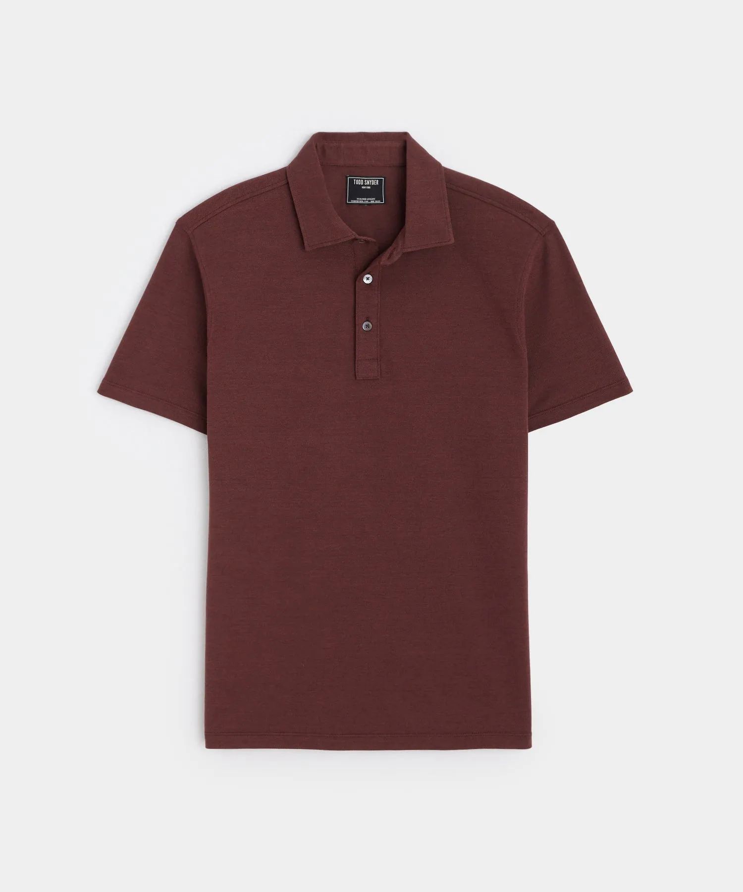 Fine Pique Polo in Classic Burgundy