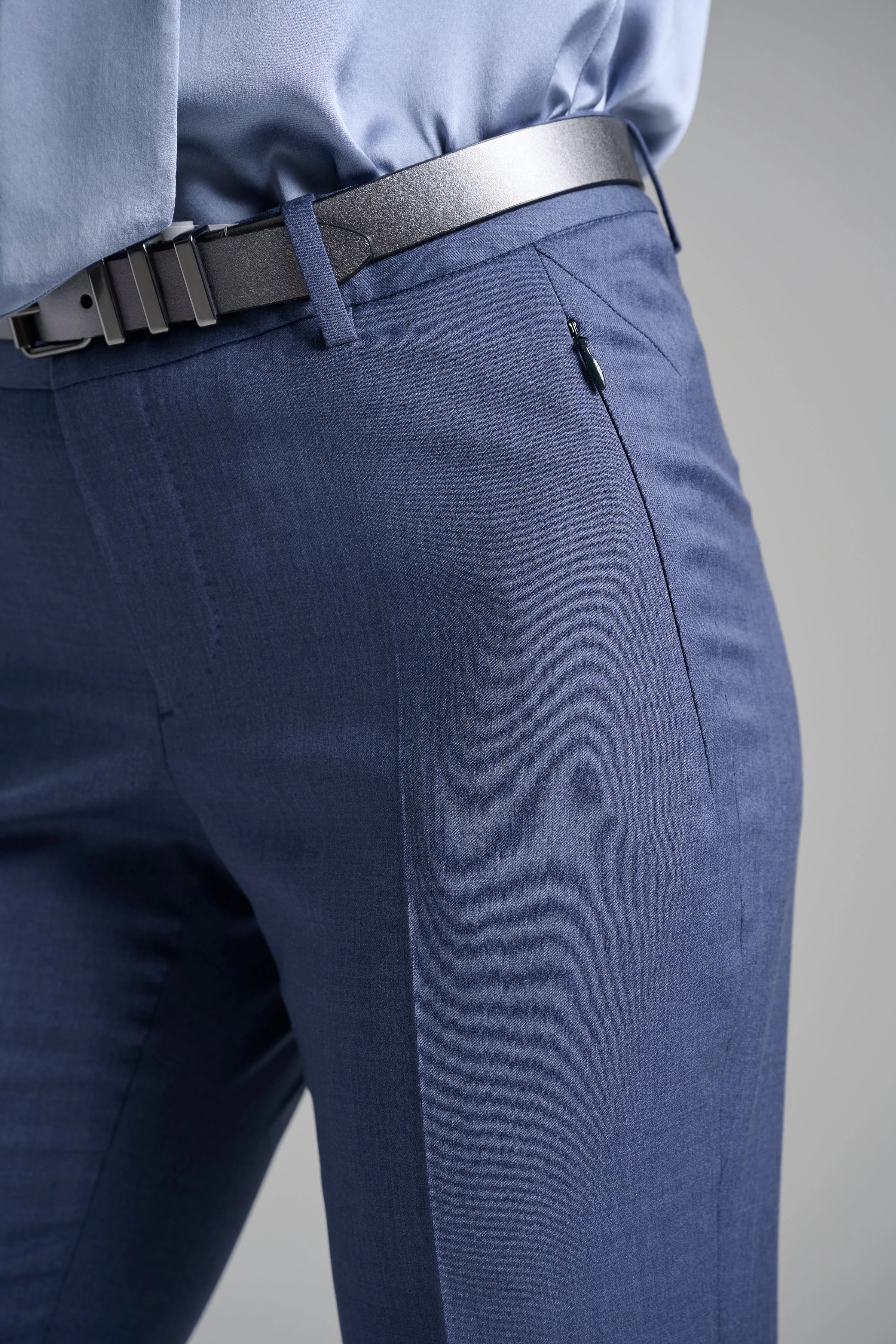 Flare Trouser - Denim Blue Mélange