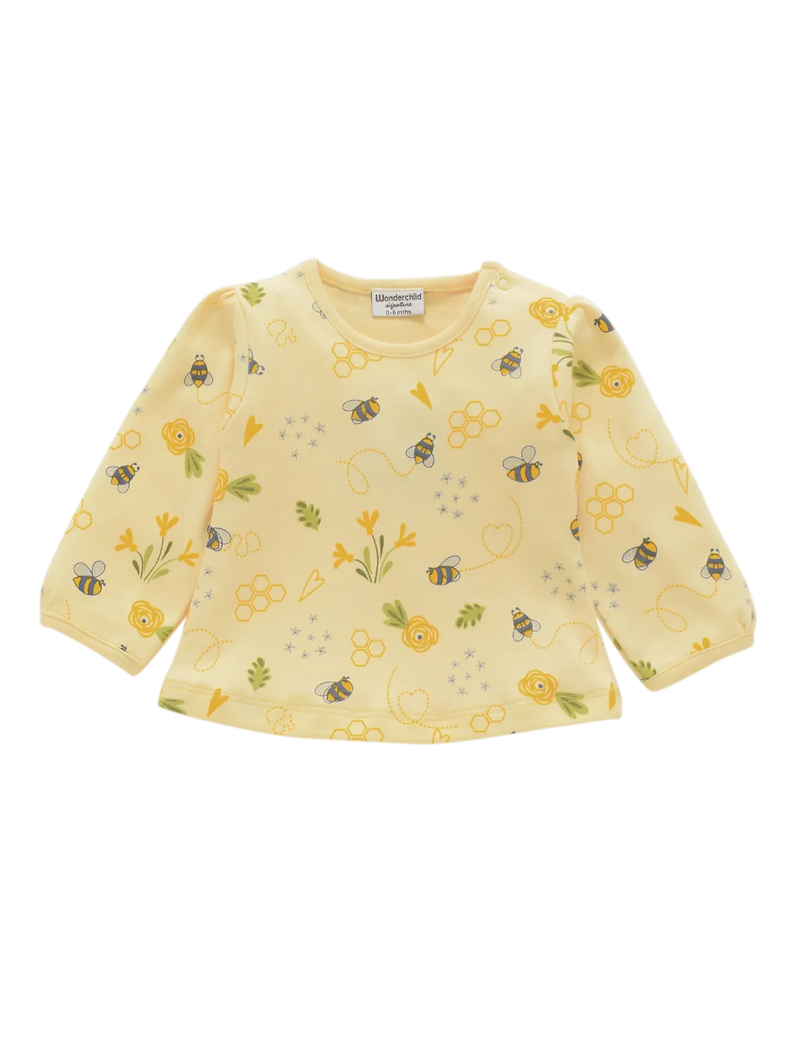 Girls Full Sleeve Dress Shrug with Pant - Honey Bee