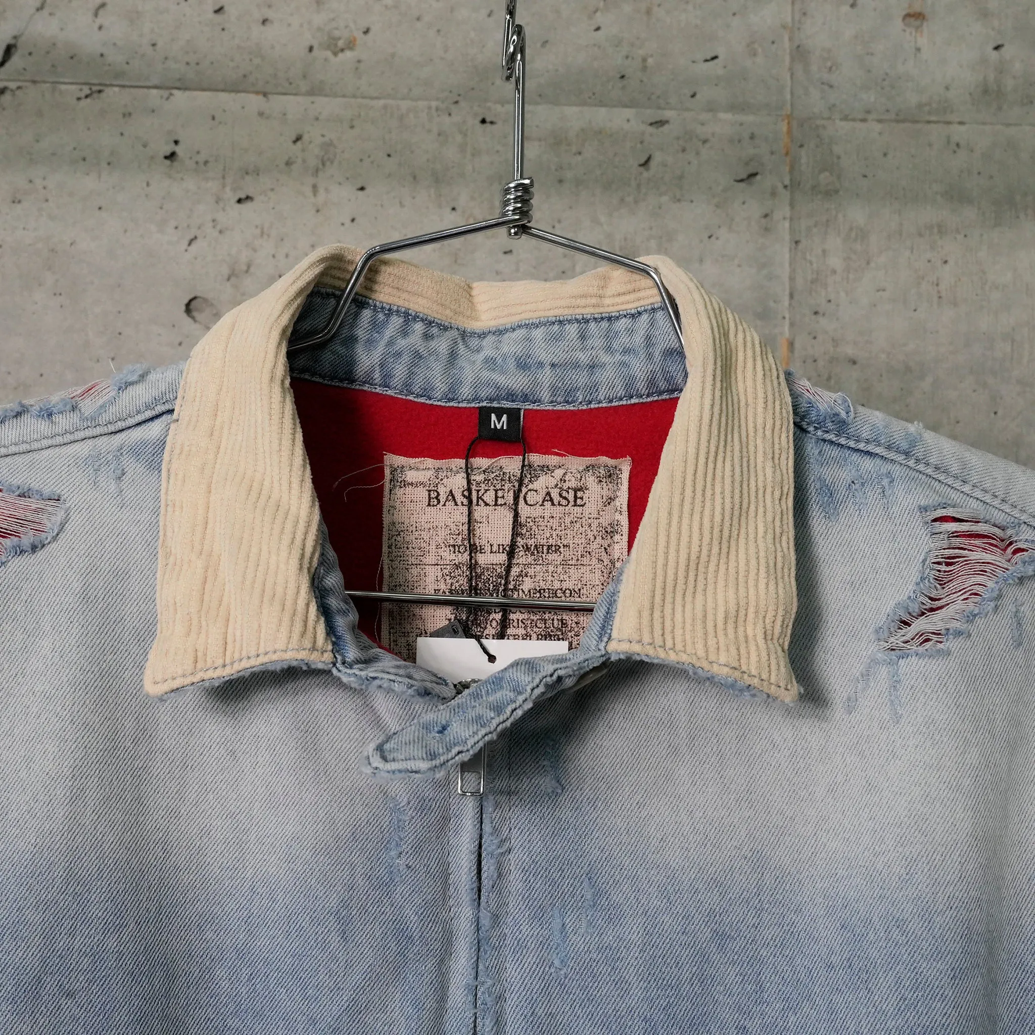 GRIFTER DISTRESSED WORK JACKET / LIGHT BLUE RED