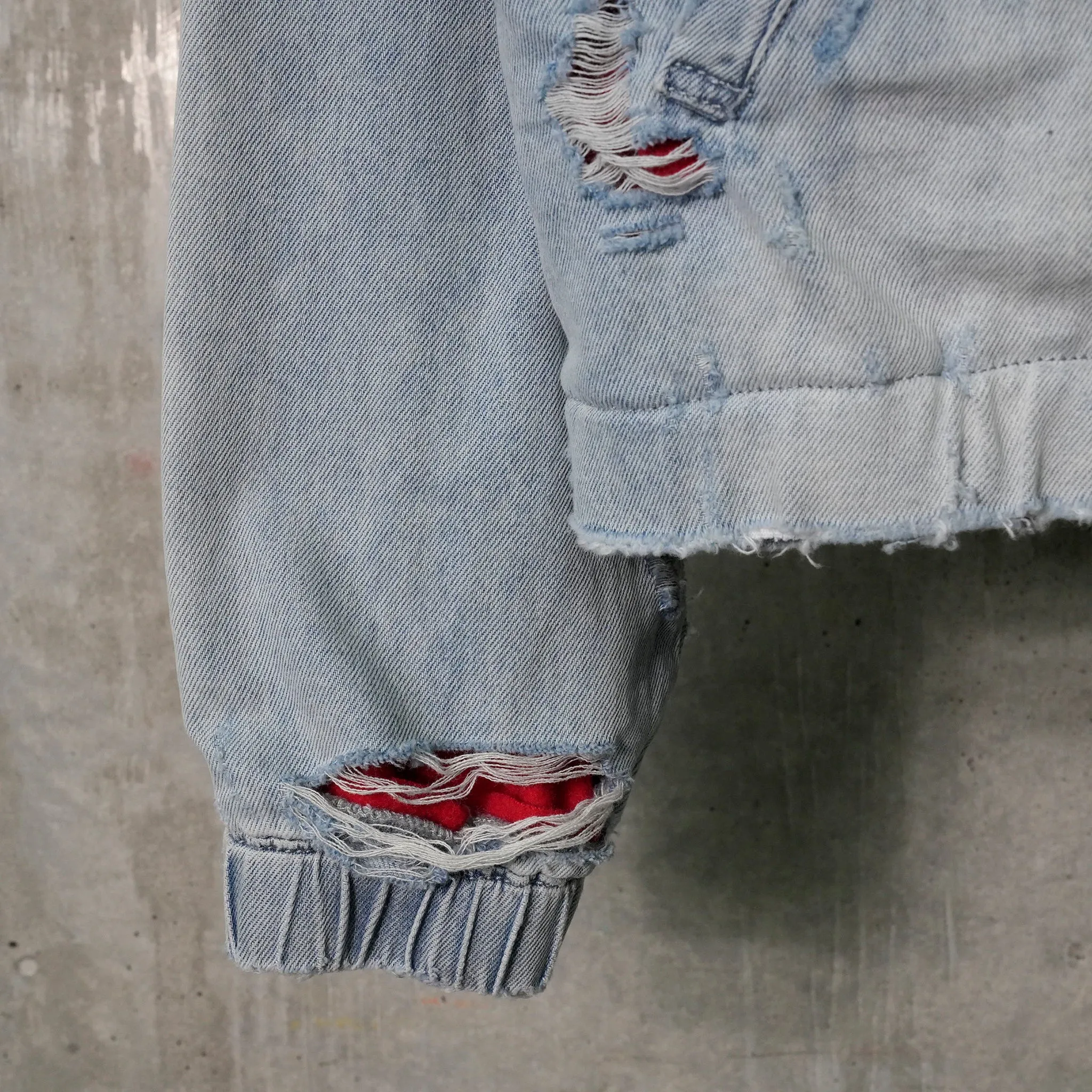 GRIFTER DISTRESSED WORK JACKET / LIGHT BLUE RED