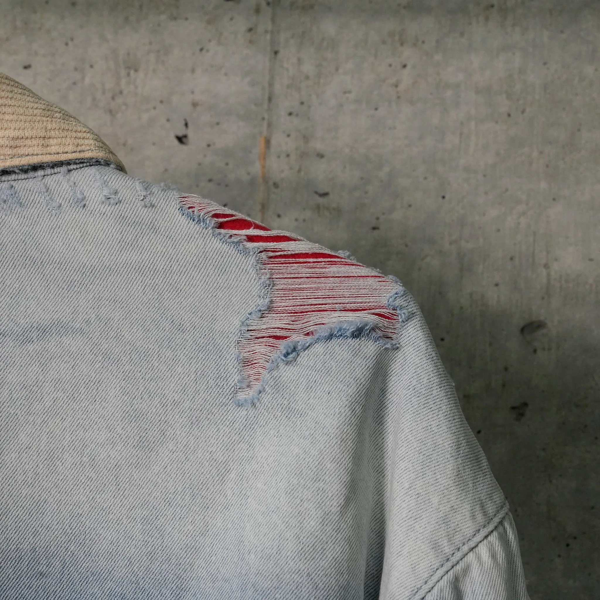 GRIFTER DISTRESSED WORK JACKET / LIGHT BLUE RED