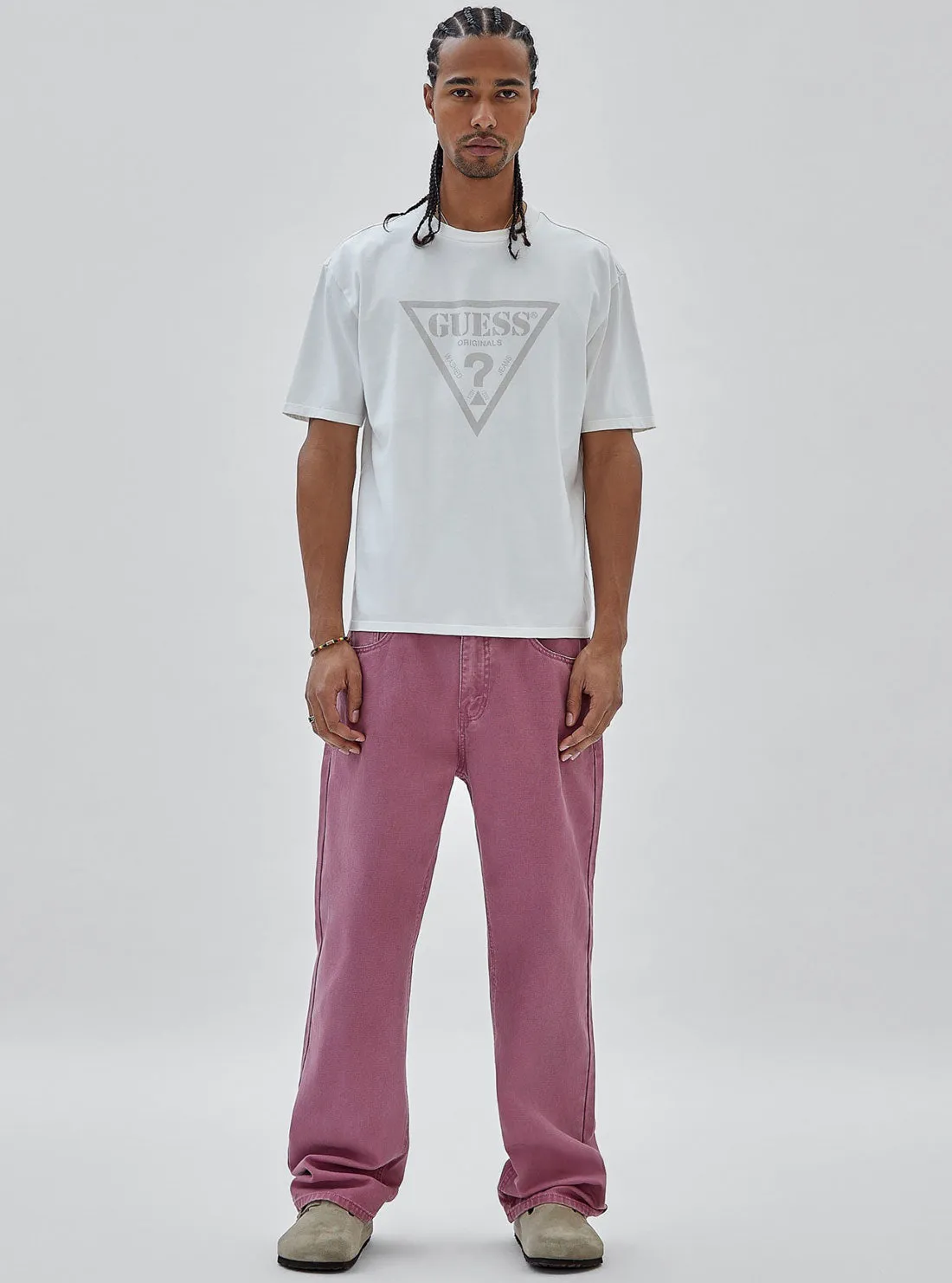 Guess Originals White Vintage Triangle Logo T-Shirt