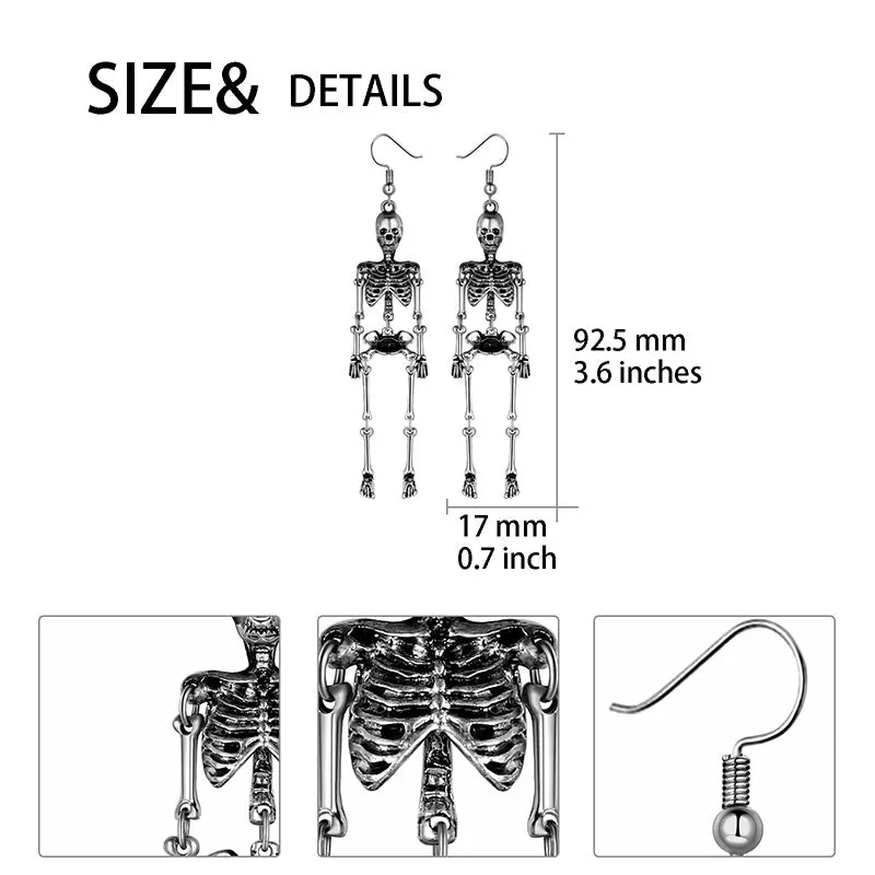 Halloween Skull Dangle Earrings Cosplay Party Jewelry for Women
