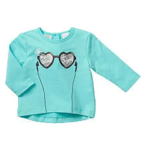 Koala Baby Girls' Sparkle Graphic Long Sleeve High Low Top
