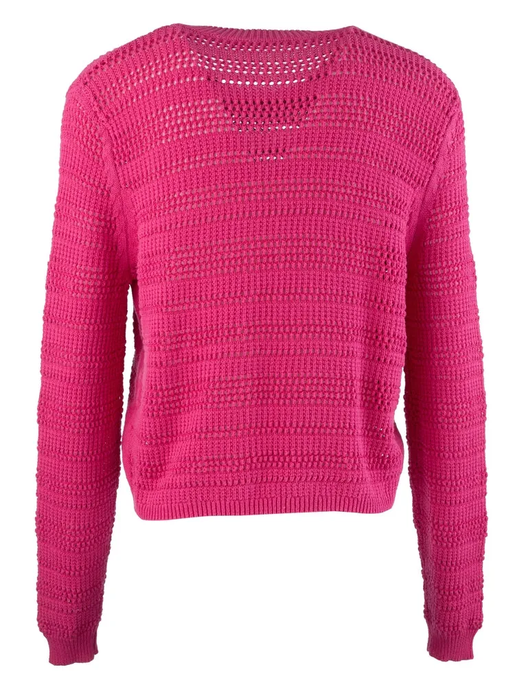 Kut: Portia Pullover Cropped Sweater in Fuschia