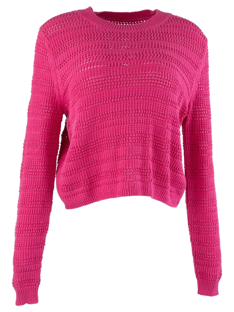 Kut: Portia Pullover Cropped Sweater in Fuschia