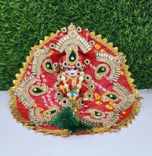 Laddu gopal ji red bandhej dress special Laddu gopal ji red bandhej dress special