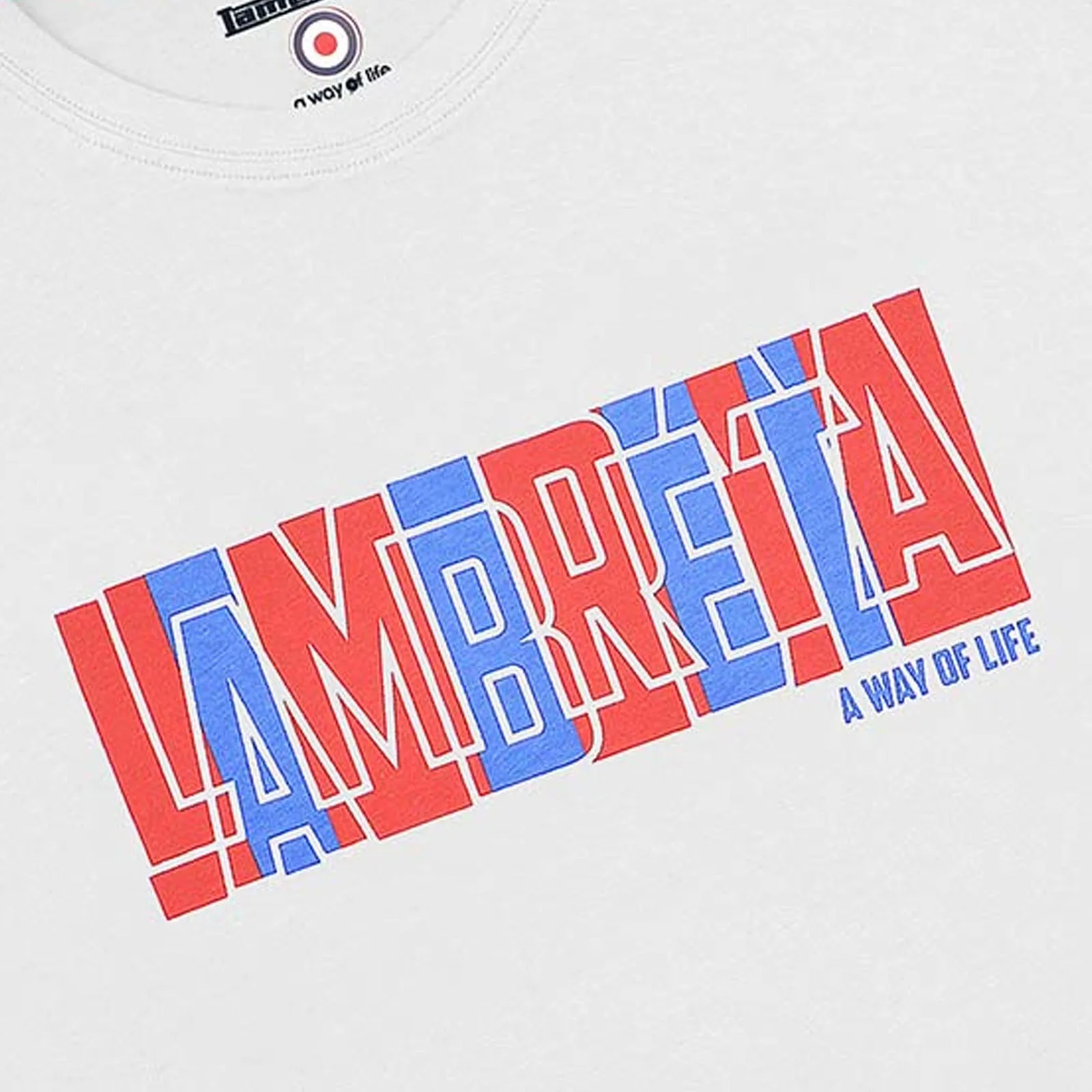 Lambretta Mens Title Text Short Sleeve Crew Neck Cotton T-Shirt