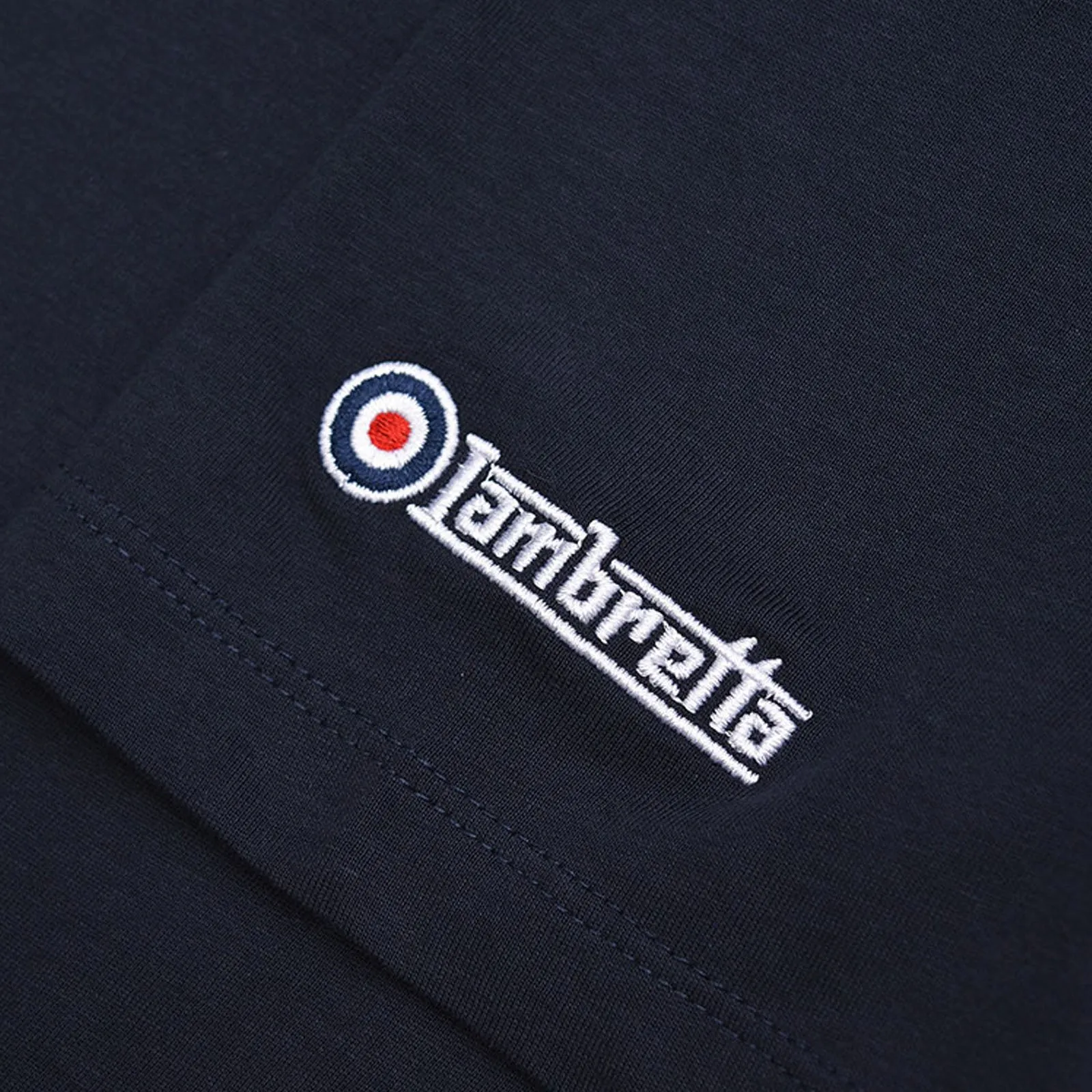 Lambretta Mens Title Text Short Sleeve Crew Neck Cotton T-Shirt