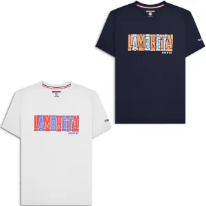 Lambretta Mens Title Text Short Sleeve Crew Neck Cotton T-Shirt