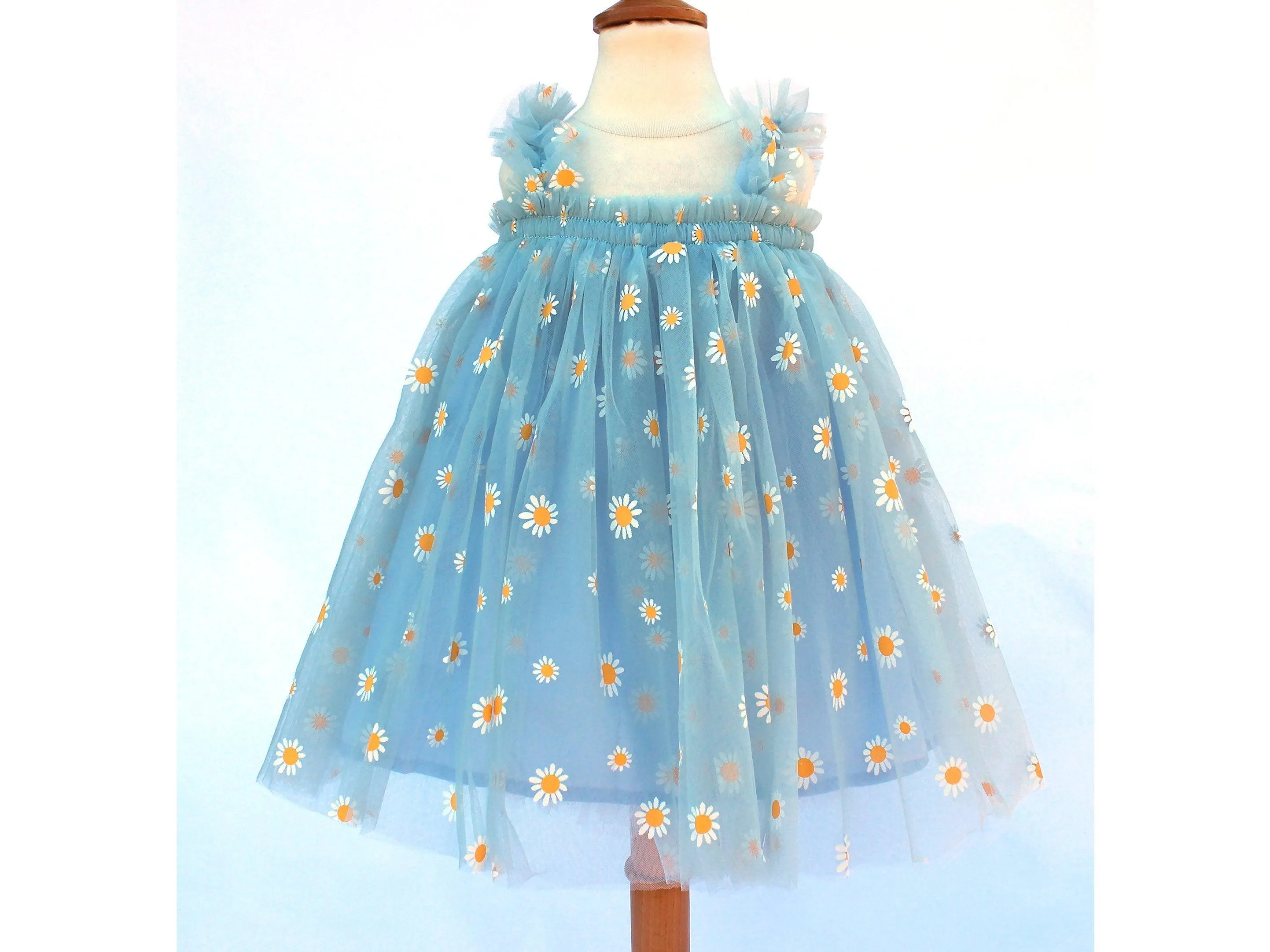 Light Blue Tulle Dress | Baby Tulle Dress | Daisies Tutu , Flower Girl tutu
