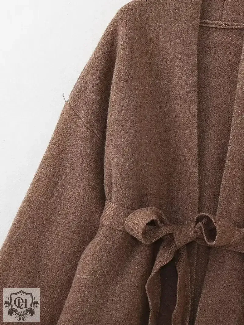 Long Sleeved Belted Coat
