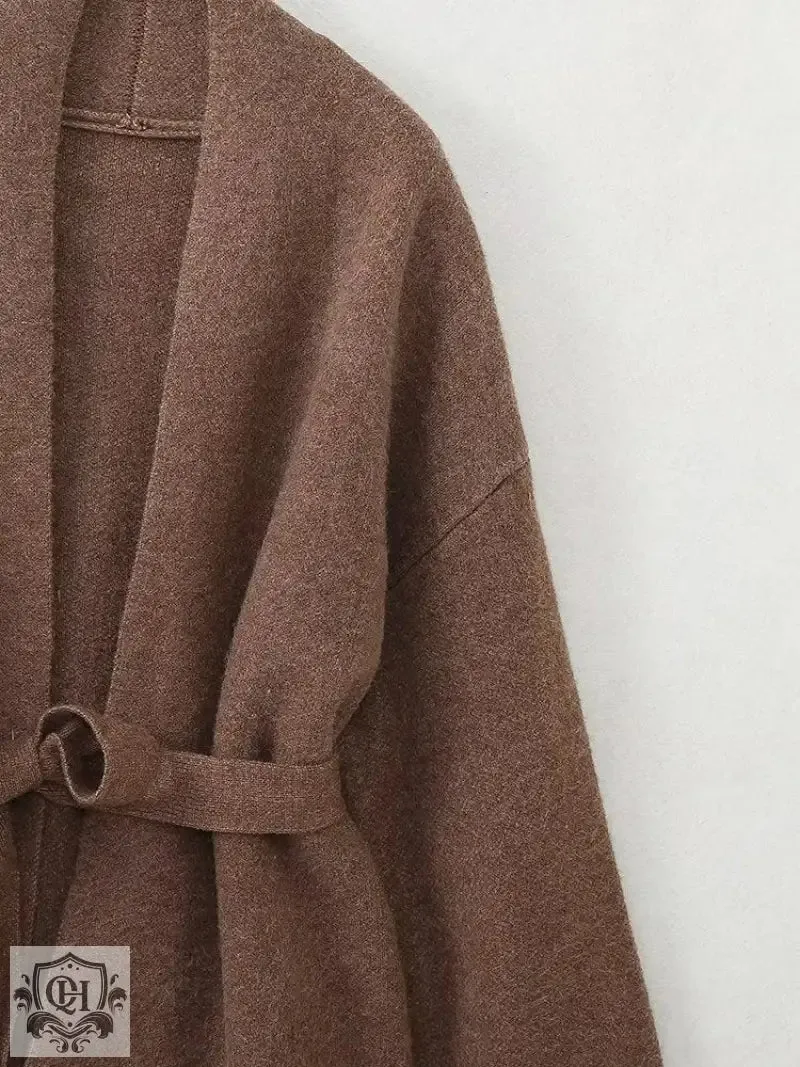 Long Sleeved Belted Coat