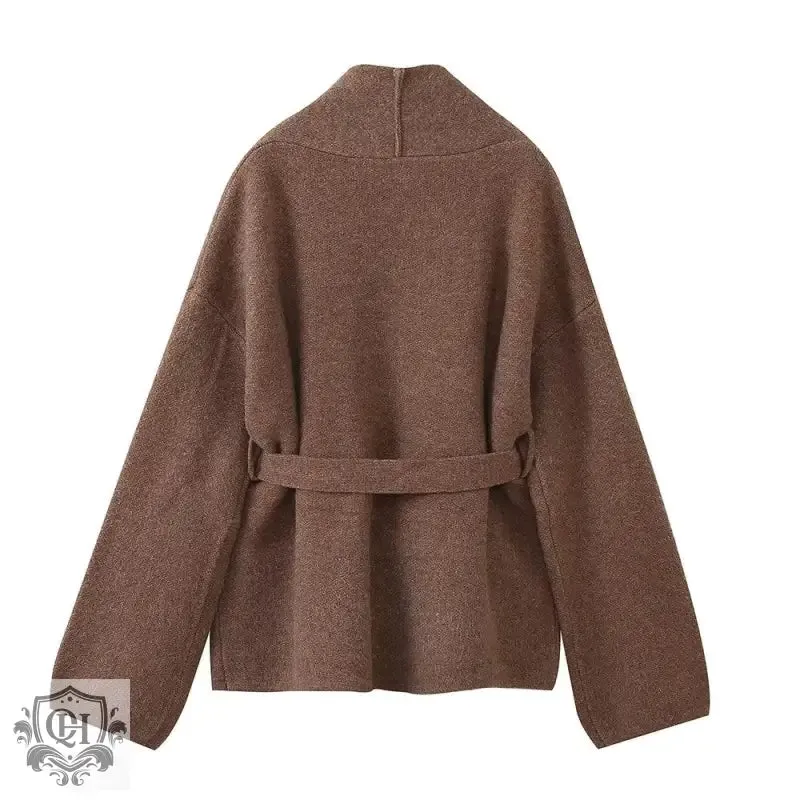 Long Sleeved Belted Coat