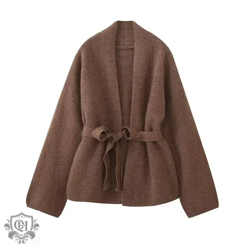 Long Sleeved Belted Coat