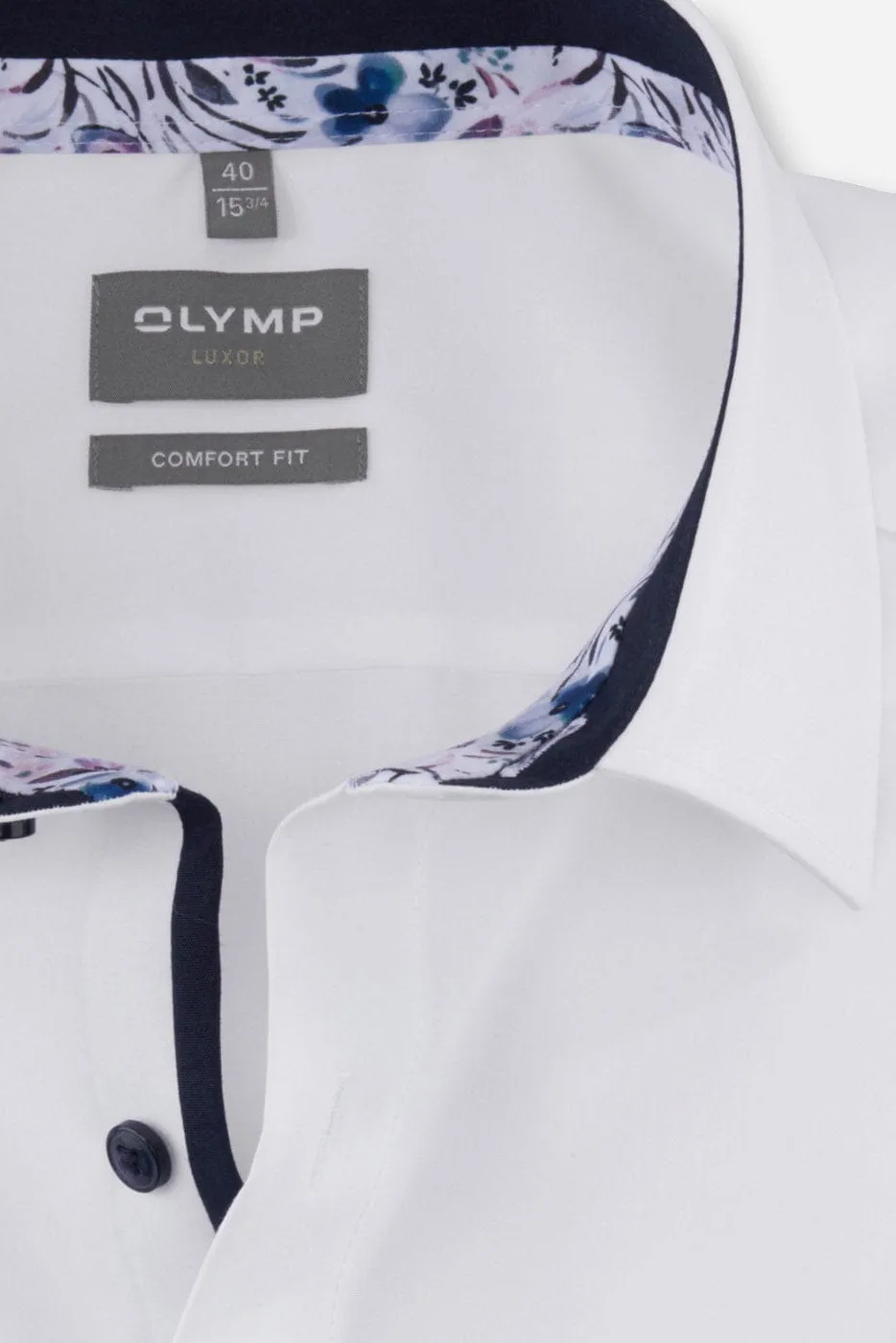 Luxor Comfort Fit Short Sleeve Shirt with Trim - White