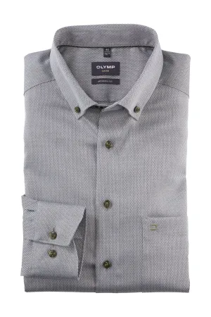 Luxor Modern Fit Self Patterned Shirt - Silver/Olive