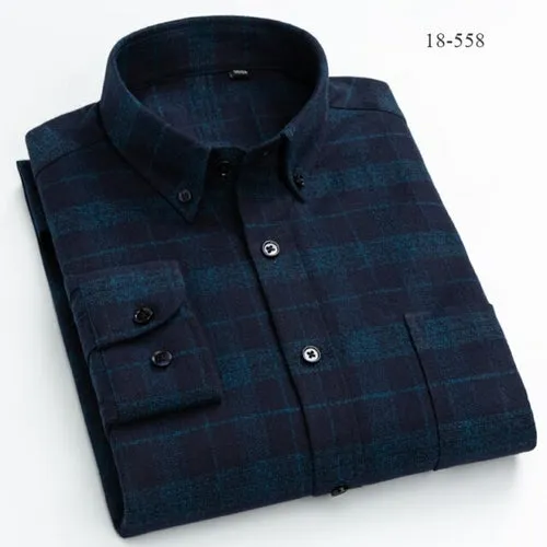 Men Shirts Cotton long Sleeve Autumn Spring Checkered Casual shirts