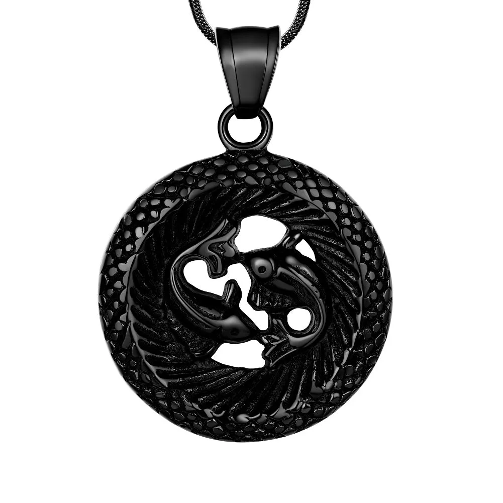 Men Zodiac Pisces Necklace Pendant Star Sign Constellation Jewelry Women Boys Girls Birthday Gift