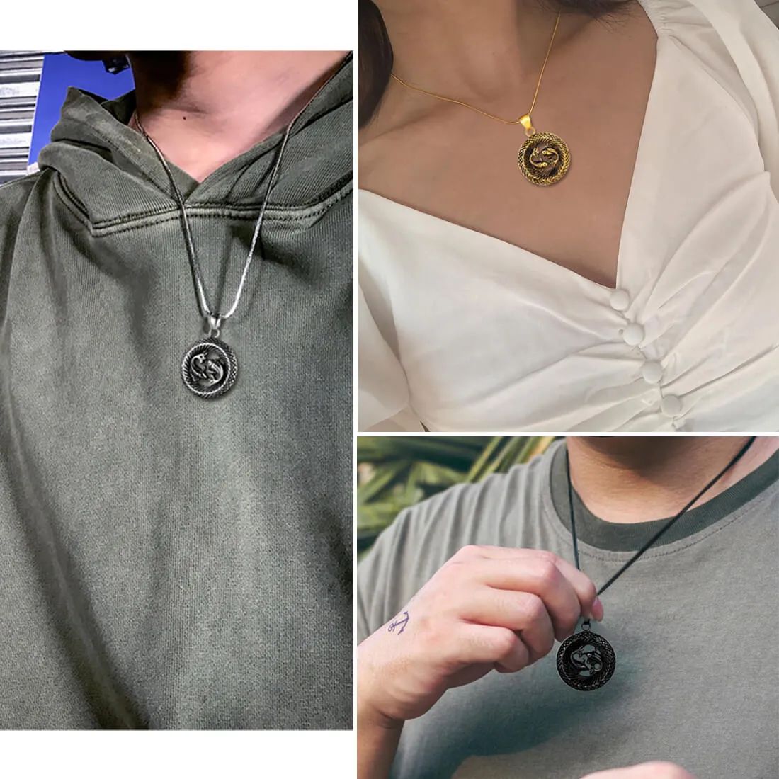Men Zodiac Pisces Necklace Pendant Star Sign Constellation Jewelry Women Boys Girls Birthday Gift
