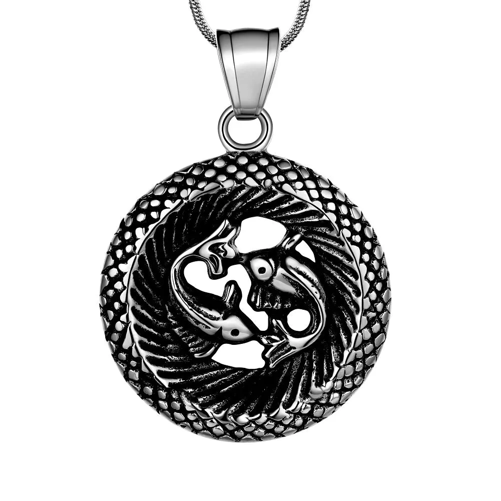Men Zodiac Pisces Necklace Pendant Star Sign Constellation Jewelry Women Boys Girls Birthday Gift