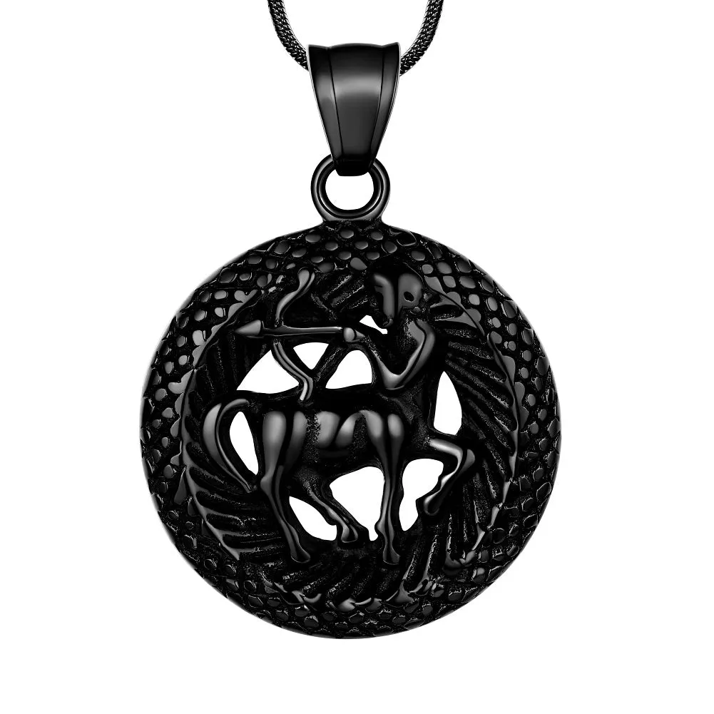 Men Zodiac Sagittarius Necklace Pendant Star Sign Constellation Jewelry Women Boys Girls Birthday Gift