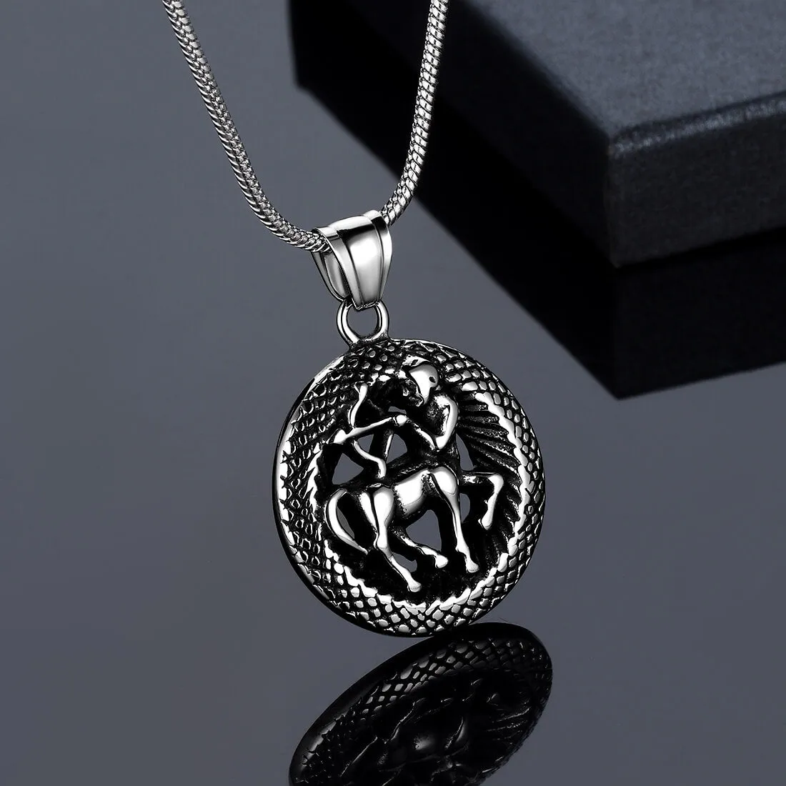 Men Zodiac Sagittarius Necklace Pendant Star Sign Constellation Jewelry Women Boys Girls Birthday Gift