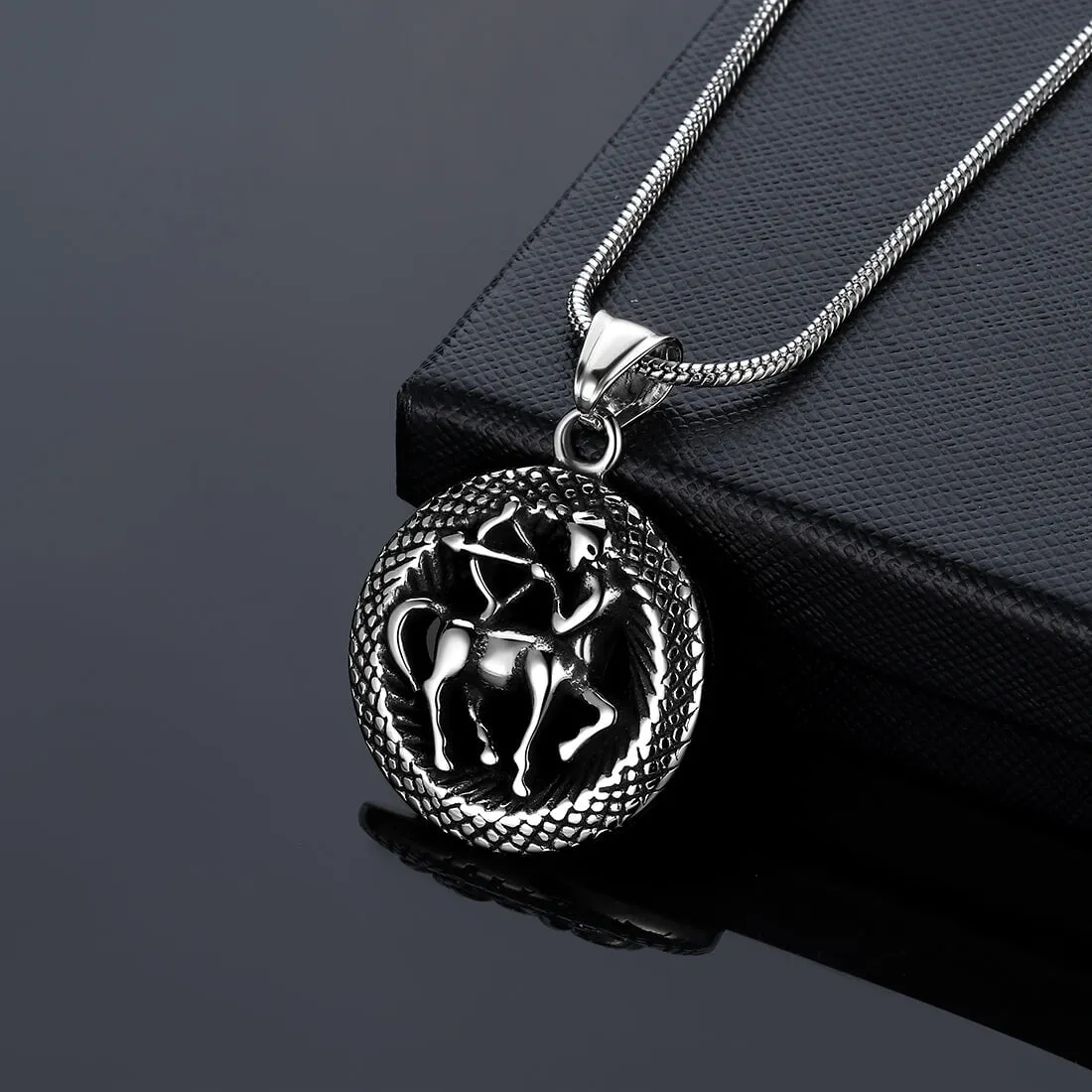 Men Zodiac Sagittarius Necklace Pendant Star Sign Constellation Jewelry Women Boys Girls Birthday Gift