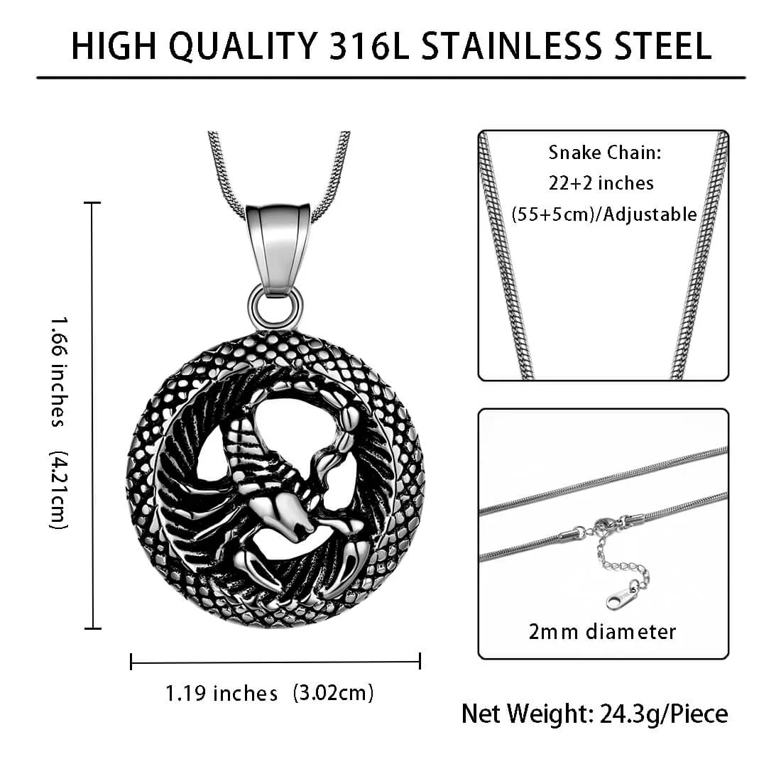 Men Zodiac Scorpio Necklace Pendant Star Sign Constellation Jewelry Women Boys Girls Birthday Gift