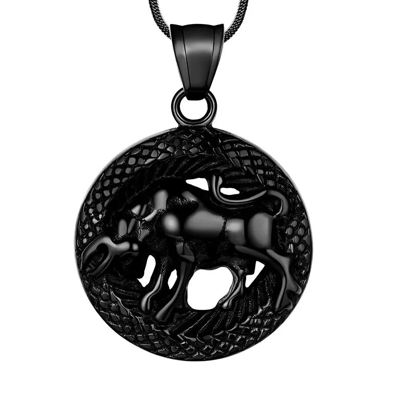 Men Zodiac Taurus Necklace Pendant Star Sign Constellation Jewelry Women Boys Girls Birthday Gift