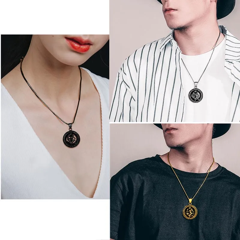 Men Zodiac Virgo Necklace Pendant Star Sign Constellation Jewelry Women Boys Girls Birthday Gift