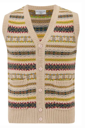 Men's Fair Isle Knitted Waistcoat, Stunning 1940s True Vintage Style, By The Seamstress of Bloomsbury