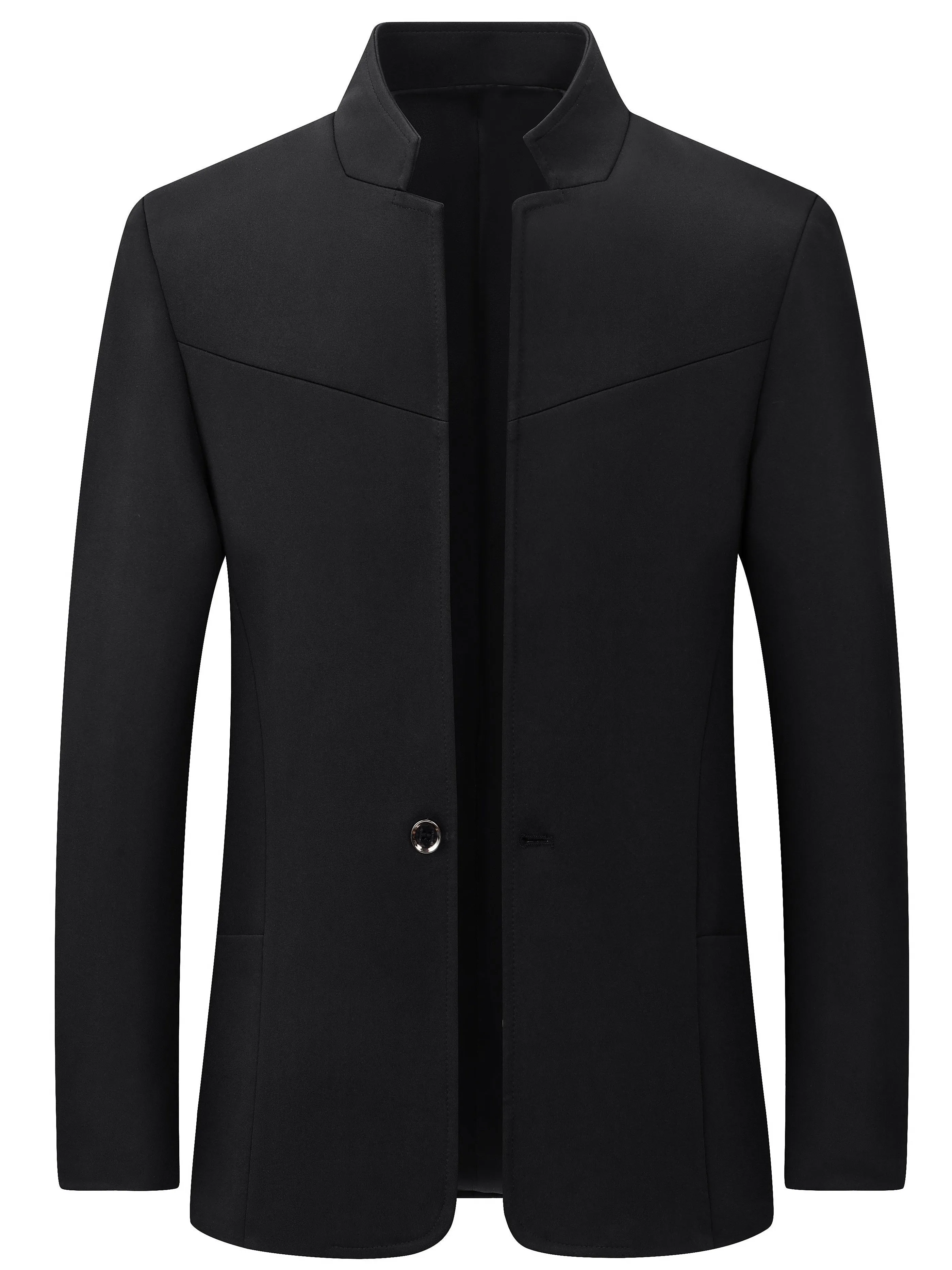 Men's Stylish Business Blue Stain Resistance Suit Dress Coat