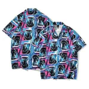 Men's Vintage  Pop-Art Boop Print Short sleeve Shirt