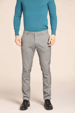 Milano men's chino pants in gabardine stretch with microfantasy extra slim fit 
