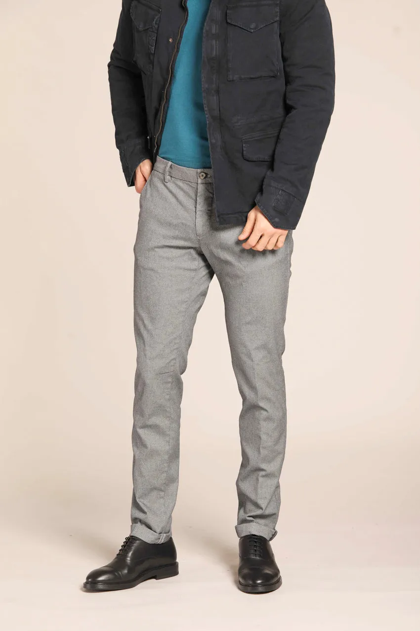 Milano men's chino pants in gabardine stretch with microfantasy extra slim fit 