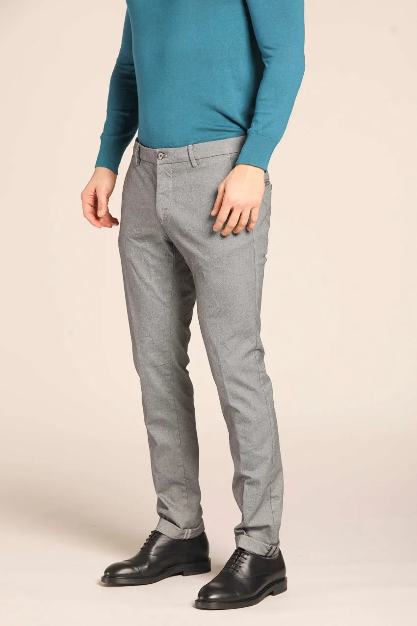 Milano men's chino pants in gabardine stretch with microfantasy extra slim fit 